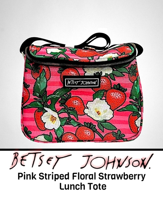Betsey Johnson Handbags - Betsey Johnson Pink Strawberry Insulated Lunch Tote